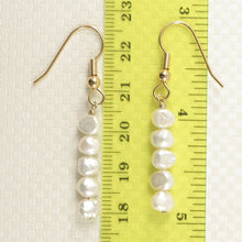 Load image into Gallery viewer, Gold-Plated White Baroque Pearl Hook Earrings – Handcrafted Drop