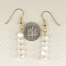 Load image into Gallery viewer, Gold-Plated White Baroque Pearl Hook Earrings – Handcrafted Drop