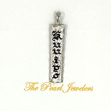 Load image into Gallery viewer, Sterling Silver Hawaiian Heirloom Pendant with Black Enamel (7mm, Style B)
