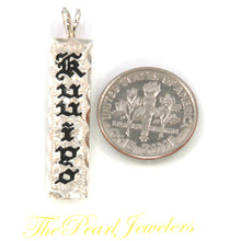 Load image into Gallery viewer, Sterling Silver Hawaiian Heirloom Pendant with Black Enamel (7mm)