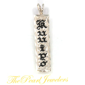 Sterling Silver Hawaiian Heirloom Pendant with Black Enamel (7mm)