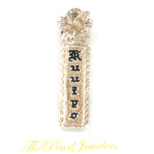 Load image into Gallery viewer, Sterling Silver Hawaiian Heirloom Pendant with Black Enamel (9mm)