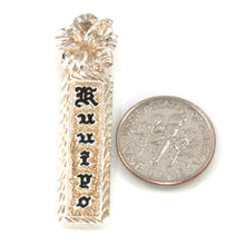 Load image into Gallery viewer, Sterling Silver Hawaiian Heirloom Pendant with Black Enamel (9mm)