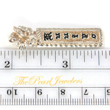 Load image into Gallery viewer, Sterling Silver Hawaiian Heirloom Pendant with Black Enamel (9mm)