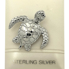 Load image into Gallery viewer, Hawaiian Honu Sea Turtle Sterling Silver Pendant (3D)