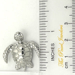 Hawaiian Honu Sea Turtle Sterling Silver Pendant (3D)