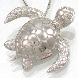 Hawaiian Honu Sea Turtle Sterling Silver Pendant (3D)