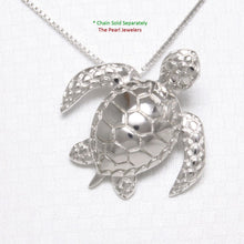 Load image into Gallery viewer, Hawaiian Honu Sea Turtle Sterling Silver Pendant (3D)