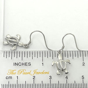 Hawaiian Honu Sea Turtle Sterling Silver Dangle Earrings
