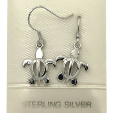 Load image into Gallery viewer, Hawaiian Honu Sea Turtle Sterling Silver Dangle Earrings