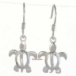 Hawaiian Honu Sea Turtle Sterling Silver Dangle Earrings