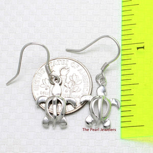 Hawaiian Honu Sea Turtle Sterling Silver Dangle Earrings