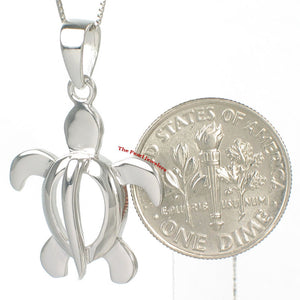 Hawaiian Honu Sterling Silver Sea Turtle Pendant