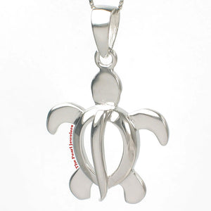 Hawaiian Honu Sterling Silver Sea Turtle Pendant