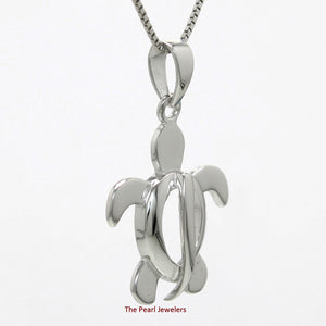 Hawaiian Honu Sterling Silver Sea Turtle Pendant