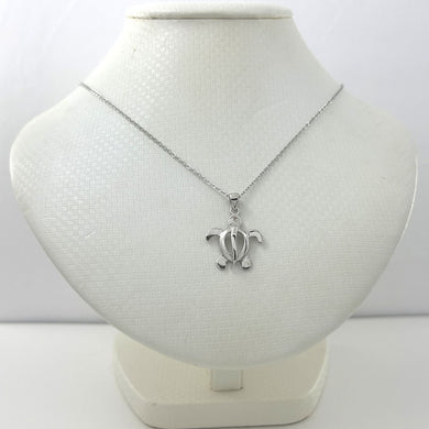Hawaiian Honu Sterling Silver Sea Turtle Pendant