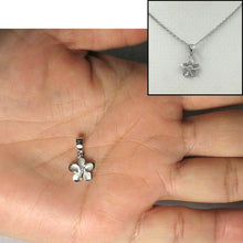 Load image into Gallery viewer, Hawaiian Plumeria Sterling Silver CZ Pendant (10mm)
