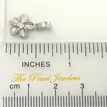 Load image into Gallery viewer, Hawaiian Plumeria Sterling Silver CZ Pendant (10mm)