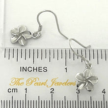 Load image into Gallery viewer, 9mm Hawaiian Plumeria Sterling Silver Hook Earrings