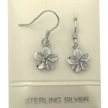 Load image into Gallery viewer, 9mm Hawaiian Plumeria Sterling Silver Hook Earrings