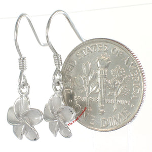 9mm Hawaiian Plumeria Sterling Silver Hook Earrings