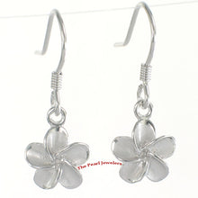 Load image into Gallery viewer, 9mm Hawaiian Plumeria Sterling Silver Hook Earrings