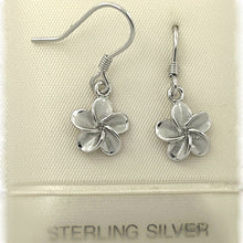 Load image into Gallery viewer, 9mm Hawaiian Plumeria Sterling Silver Hook Earrings