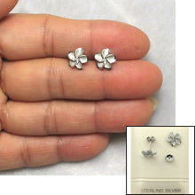 Load image into Gallery viewer, 8.5mm Hawaiian Plumeria Sterling Silver Stud Earrings