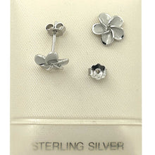 Load image into Gallery viewer, 8.5mm Hawaiian Plumeria Sterling Silver Stud Earrings