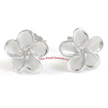 Load image into Gallery viewer, 8.5mm Hawaiian Plumeria Sterling Silver Stud Earrings