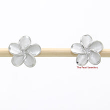 Load image into Gallery viewer, 8.5mm Hawaiian Plumeria Sterling Silver Stud Earrings