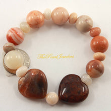 Load image into Gallery viewer, Heart Shape Multi-Color Agate with Roundel Beads Bracelet
