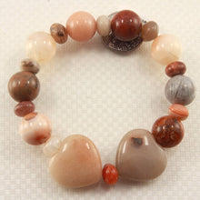 Load image into Gallery viewer, Heart Shape Multi-Color Agate with Roundel Beads Bracelet (B Version)
