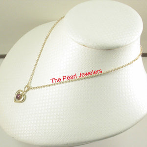 Heart Shaped Genuine Ruby 14k Yellow Gold Pendant