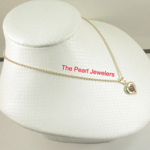 Heart Shaped Genuine Ruby 14k Yellow Gold Pendant