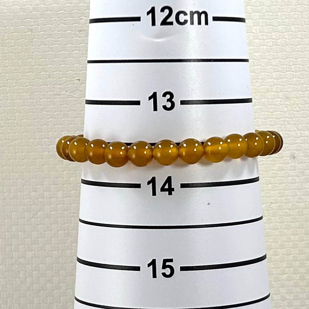 6mm Honey Agate Gemstone Stretch Bracelet