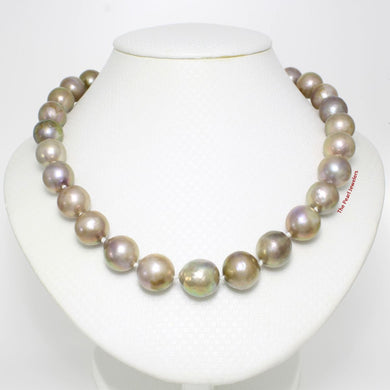 Natural Lavender Pearl Necklace with 14k Gold Clasp – 17”