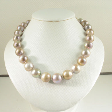 Lavender Nucleated Pearl Necklace with 14k Gold Clasp – 16”