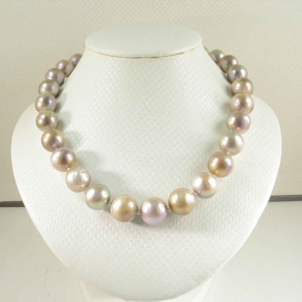 Lavender Nucleated Pearl Necklace with 14k Gold Clasp – 16”