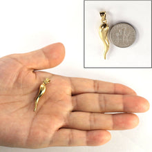 Load image into Gallery viewer, 14k Yellow Gold 3D Hollow Italian Horn Pendant
