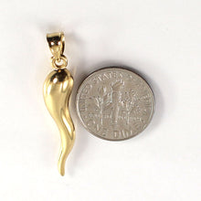 Load image into Gallery viewer, 14k Yellow Gold 3D Hollow Italian Horn Pendant