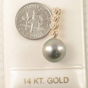 Baroque Pearl 14k Heart-Bale Pendant with Natural Diamonds