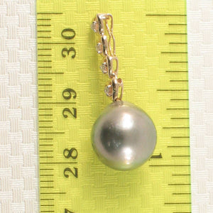 Baroque Pearl 14k Heart-Bale Pendant with Natural Diamonds