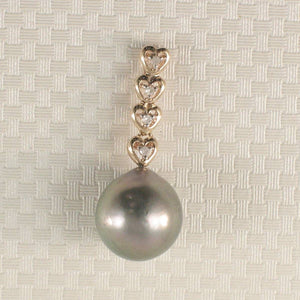 Baroque Pearl 14k Heart-Bale Pendant with Natural Diamonds
