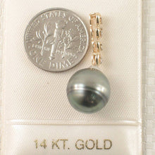 Load image into Gallery viewer, Khaki-Tone Baroque Pearl &amp; Diamond 14k Heart-Bale Pendant
