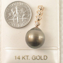 Load image into Gallery viewer, Khaki-Tone Baroque Pearl &amp; Diamond 14k Heart-Bale Pendant