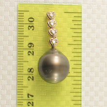 Load image into Gallery viewer, Khaki-Tone Baroque Pearl &amp; Diamond 14k Heart-Bale Pendant