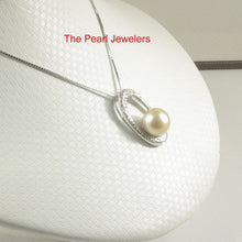 Load image into Gallery viewer, Khaki Baroque Tahitian Pearl &amp; 14k White Gold Oval Bale with 51 Diamonds Pendant