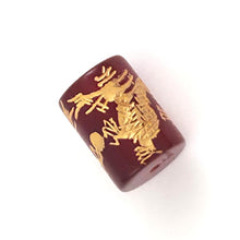 Load image into Gallery viewer, AAA Red Carnelian Hand-Carved Barrel Bead (12x16mm)