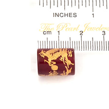 Load image into Gallery viewer, AAA Red Carnelian Hand-Carved Barrel Bead (12x16mm)